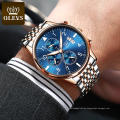 Herrenuhr OLEVS Marke Herren Klassische Quarz-Armbanduhr Wasserdicht Edelstahl Business Herren Analoguhr 2869